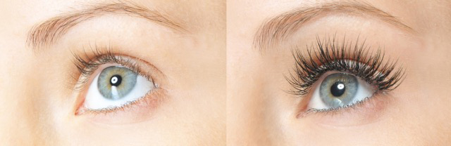 Lash Extensions before & after